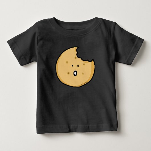 Funny Cookie Cartoon mit Bite Baby T-shirt (Vorderseite)