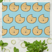 Funny Cookie Cartoon mit Bite Geschirrtuch (Gefaltet)