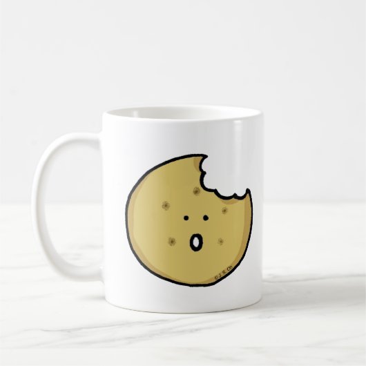 Funny Cookie Cartoon mit Bite Kaffeetasse (Links)