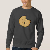 Funny Cookie Cartoon mit Bite Sweatshirt (Vorderseite)
