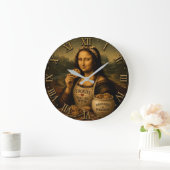 Funny Cookie Mona Lisa Große Wanduhr (Zuhause)