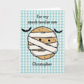 Funny Cookie Mummy Pizza Slice Halloween Maze Karte (Vorderseite)