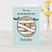 Funny Cookie Mummy Pizza Slice Halloween Maze Karte (Gelbe Blume)