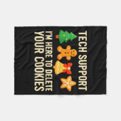 Funny Cookies Christmas Gingerbread Tech Suprt Men Fleecedecke (Vorderseite (Horizontal))