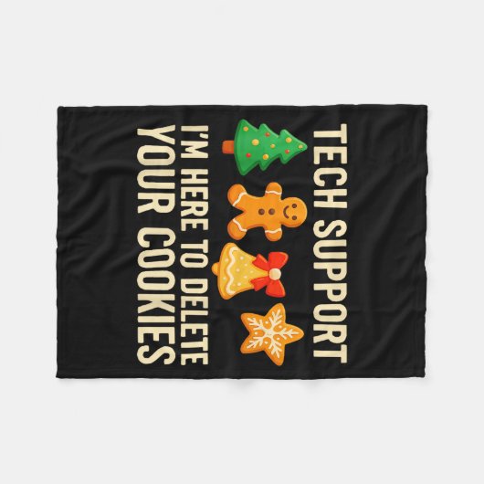 Funny Cookies Christmas Gingerbread Tech Suprt Men Fleecedecke (Vorderseite (Horizontal))