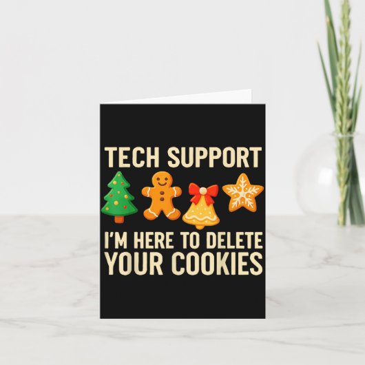 Funny Cookies Christmas Gingerbread Tech Suprt Men Karte (Vorderseite)