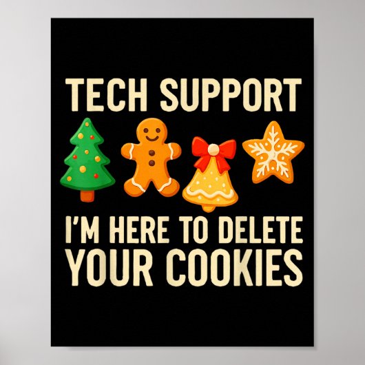 Funny Cookies Christmas Gingerbread Tech Suprt Men Poster (Vorne)