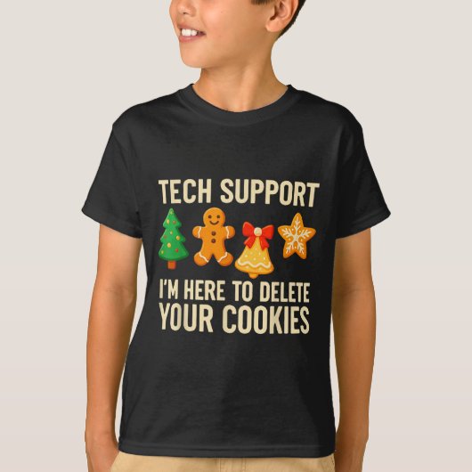 Funny Cookies Christmas Gingerbread Tech Suprt Men T-Shirt (Vorderseite)