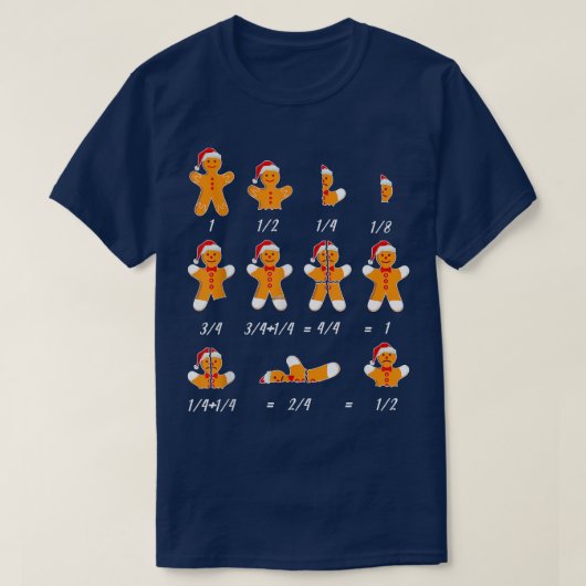 Funny Cookies Weihnachtsmannmütze Fractions Math T T-Shirt (Design vorne)
