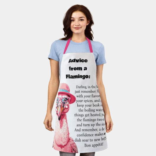 Funny Cooking Advisor from a Flamingo Schürze (Getragen)