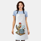 Funny Cooking Chicken Schürze - Hen Making Soul (Getragen)