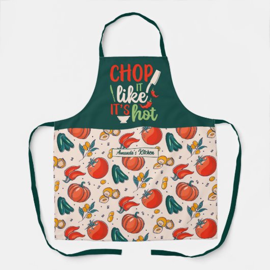Funny Cooking Chop, als ob es heißes Gemüse-Muster Schürze (Vorderseite)