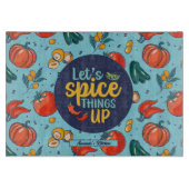 Funny Cooking Gewürz Dings Up Gemüsemuster Schneidebrett (Vorderseite)