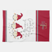 Funny Cooking mit meinem Gnomies Holidays Design Geschirrtuch (Horizontal)