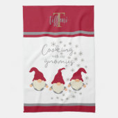 Funny Cooking mit meinem Gnomies Holidays Design Geschirrtuch (Vertikal)