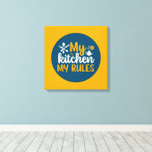 Funny Cooking my Kitchen My Rules Wall Art Leinwanddruck (Insitu (Holzboden))