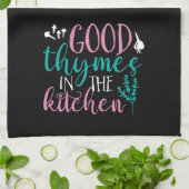 Funny Cooking Pun gute Thymnen in der Küche Karier Geschirrtuch (Gefaltet)