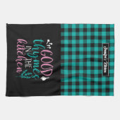 Funny Cooking Pun gute Thymnen in der Küche Karier Geschirrtuch (Horizontal)