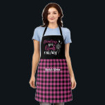 Funny Cooking Radish Pub Black Pink Kariert Schürze<br><div class="desc">Lustvolle und coole Schürze,  um das Kochen noch angenehmer zu machen. Personalisiertes Geschenk für Familie und Freunde,  die Liebe Kochen,  Backen und probieren neue Rezepte in der Küche. Passen Sie die Formulierung an Ihren Anlass an. Mit dem Design-Tool können Sie den Schriftart-,  Schriftart- und Schriftart-Typ weiter ändern.</div>