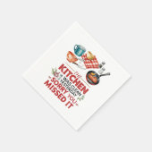 Funny Cooking Zitat mit Utensid Serviette (Ecke)