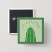 Funny Cool as a Cucumber Niedlich Food Pub Joke Button (Vorne & Hinten)