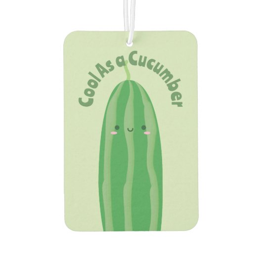 Funny Cool As Cucumber Niedlicher Feinschmecker Pu Autolufterfrischer (Rückseite)