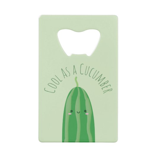 Funny Cool As Cucumber Niedlicher Feinschmecker Pu Geldbeutel Flaschenöffner (Vorderseite)