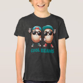 Funny Cool Beans mit Kappen und Sneakern Tri-Blend Shirt (Vorderseite)