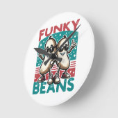 Funny Cool Beans Runde Wanduhr (Winkel)