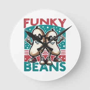 Funny Cool Beans Runde Wanduhr