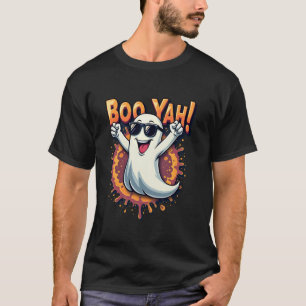 Funny Cool Boo Yah Booyah Rocking Ghost Spooky Boo T-Shirt