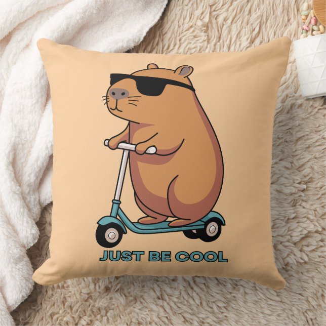 Funny Cool Capybara Scooter Vibes Kissen (Decke)