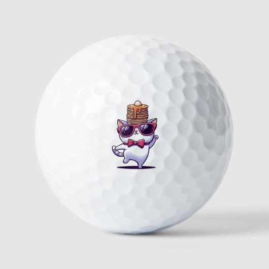 Funny cool cat Balancing Pancstack Golfball (Vorderseite)