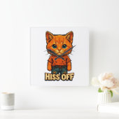 Funny Cool Cat Quote Tee Quadratische Wanduhr (Zuhause)