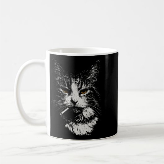 Funny Cool Cat Smoking Funny Meme Cigarette Cat Ga Kaffeetasse (Links)