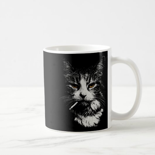 Funny Cool Cat Smoking Funny Meme Cigarette Cat Ga Kaffeetasse (Rechts)