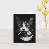 Funny Cool Cat Smoking Funny Meme Cigarette Cat Ga Karte (Gelbe Blume)