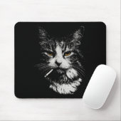 Funny Cool Cat Smoking Funny Meme Cigarette Cat Ga Mousepad (Mit Mouse)