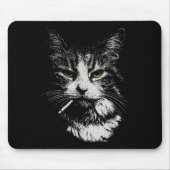Funny Cool Cat Smoking Funny Meme Cigarette Cat Ga Mousepad (Vorne)