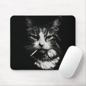 Funny Cool Cat Smoking Funny Meme Cigarette Cat Ga Mousepad (Mit Mouse)