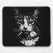 Funny Cool Cat Smoking Funny Meme Cigarette Cat Ga Mousepad (Vorne)
