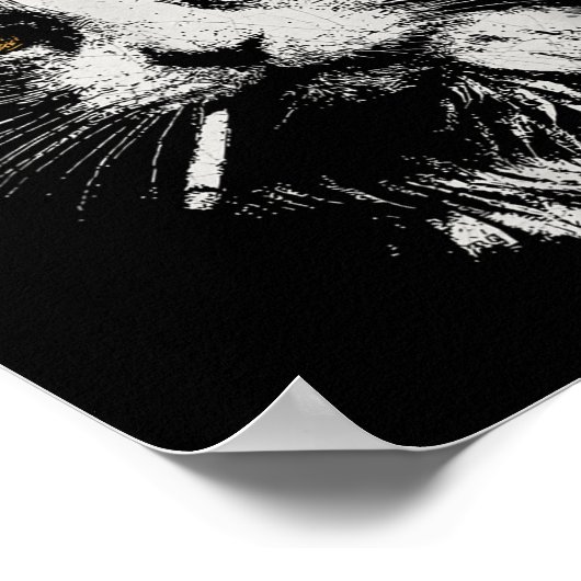 Funny Cool Cat Smoking Funny Meme Cigarette Cat Ga Poster (Ecke)