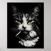 Funny Cool Cat Smoking Funny Meme Cigarette Cat Ga Poster (Vorne)