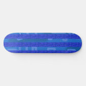 Funny Cool Chic Blaue geometrische Streifen Skateboard (Horizontal)