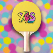 Funny Cool Colorful "YES" Gelb Trendy Sports Tischtennis Schläger