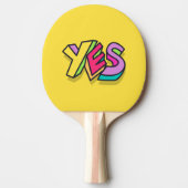 Funny Cool Colorful "YES" Gelb Trendy Sports Tischtennis Schläger (Vorderseite)