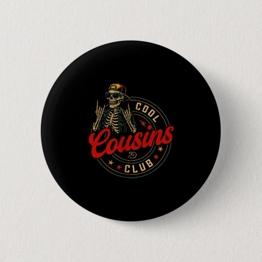 Funny Cool Cousins Club Shirt Cousin Crew Skeleton Button (Vorderseite)