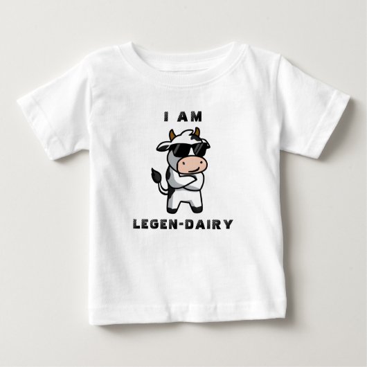 Funny Cool Cow Moo I Bin Legendary White Baby T-shirt (Vorderseite)