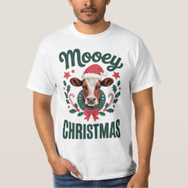 Funny Cool Cow Mooey Christmas Farm T-Shirt