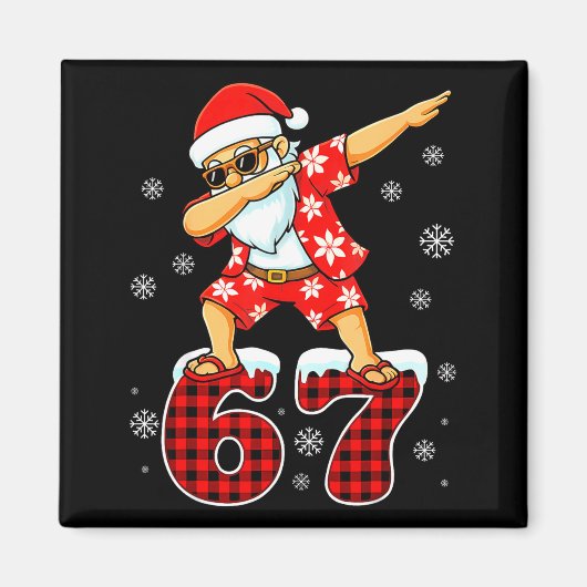 Funny Cool Dabbing Santa Hawaii 67 Meme Christmas  Magnet (Vorne)